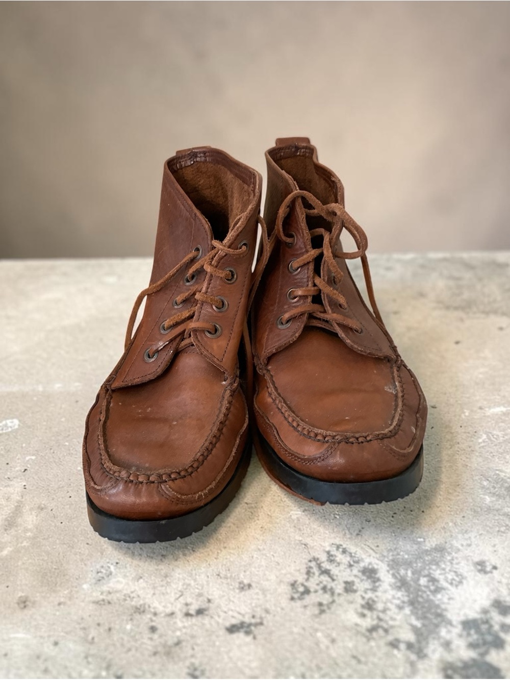 Vintage American Weekend Leather Moc Toe Chukka Boots Brown Women’s 9.5D